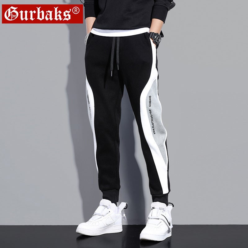Autumn Mens Casual Tapered Jogger Pants Black Four Seasons regular 