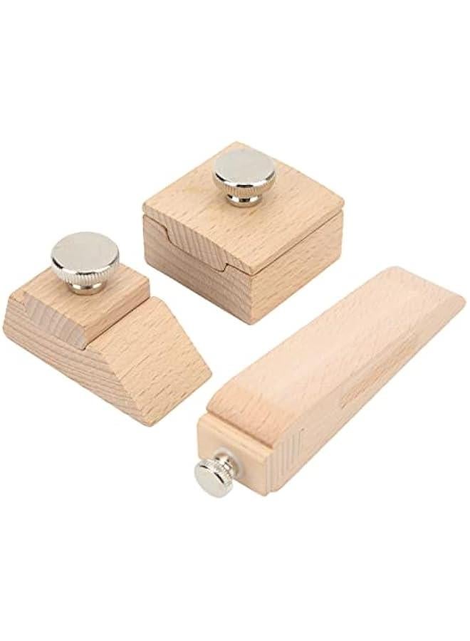 3 Pcs Wooden Sanding Block Cuniform Quadrate Bevel Wood Hand Sanding Block Clip Leather Craft Burnishing Tool, Leather Sanding Block Craftwood - Image 1