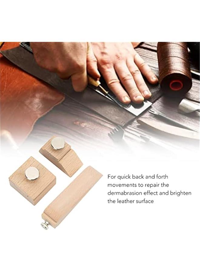 3 Pcs Wooden Sanding Block Cuniform Quadrate Bevel Wood Hand Sanding Block Clip Leather Craft Burnishing Tool, Leather Sanding Block Craftwood - Image 5