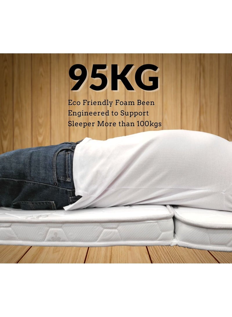 Comfy مرتبة مريحة ثلاثية الطي، بيضاء اللون، معالجة بالكامل 99 - Image 2