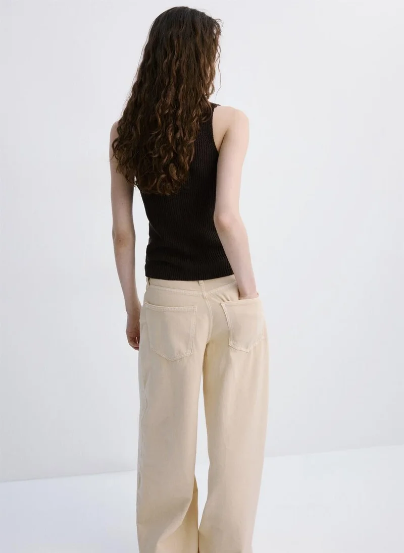 مانجو Openwork knitted waistcoat