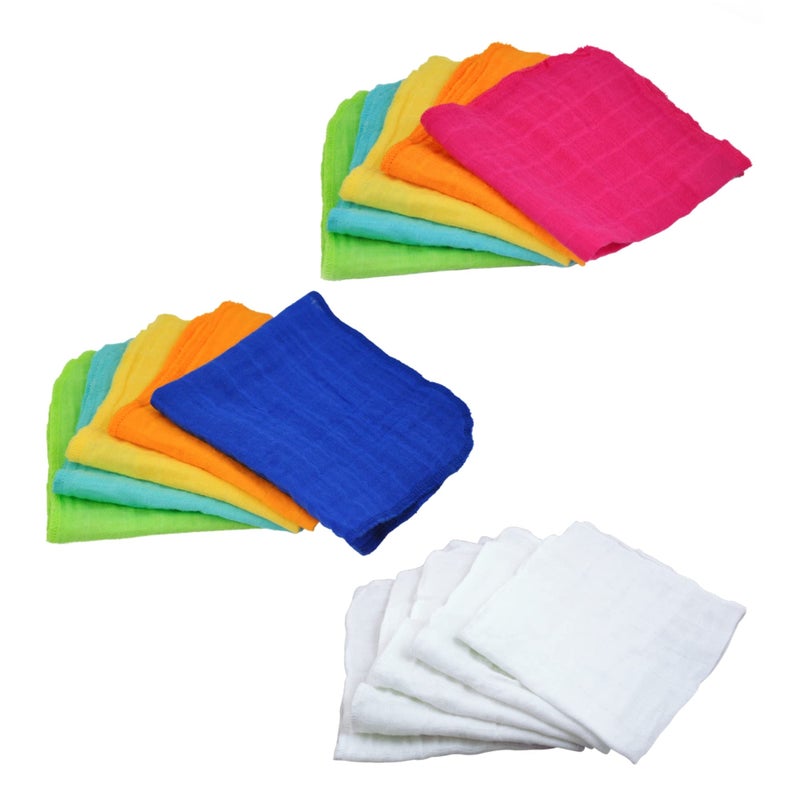 green sprouts Reusable Muslin Cloths made from Organic Cotton (5 pack) |Reusable Baby Wipes | Without Formaldehyde or Azo Dyes | Multi-purpose, Pre-Washed, Machine Washable One Size, White Set, 5 pack - Image 2