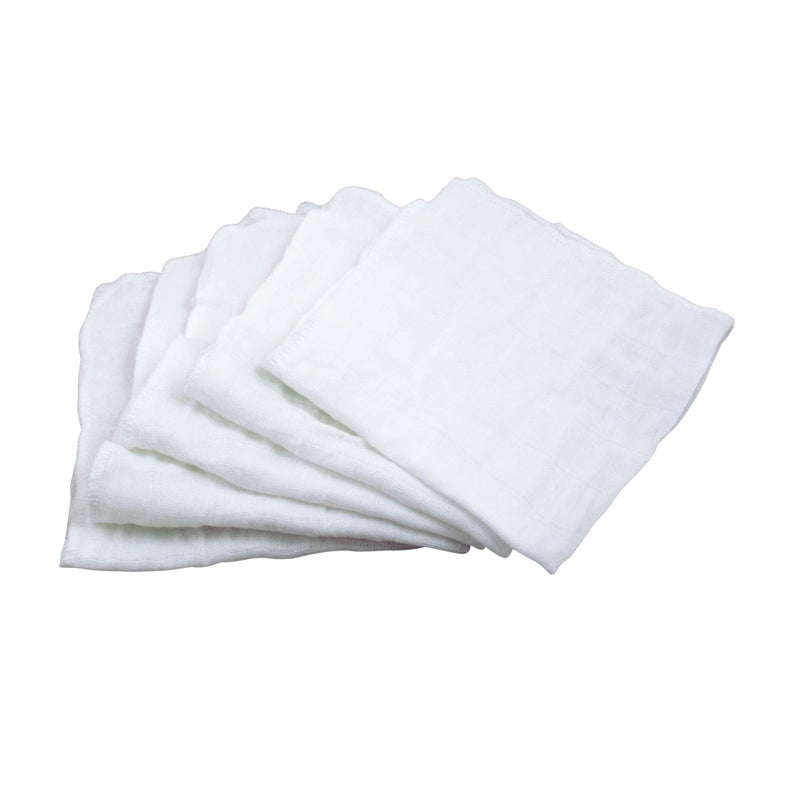 green sprouts Reusable Muslin Cloths made from Organic Cotton (5 pack) |Reusable Baby Wipes | Without Formaldehyde or Azo Dyes | Multi-purpose, Pre-Washed, Machine Washable One Size, White Set, 5 pack - Image 1