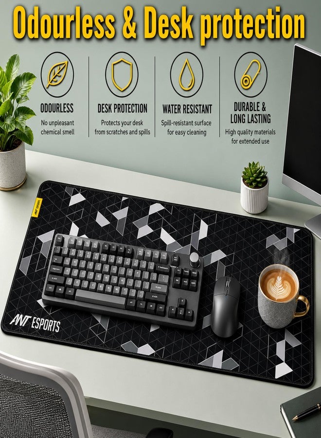 ANT الرياضات الإلكترونية وسادة ماوس Ant Esports Pyramid للألعاب، وسادة ماوس كبيرة الحجم (35.4 × 15.74 × 2 مم) للماوس ولوحة المفاتيح، بحواف مخيطة، مقاومة للماء، وقاعدة مانعة للانزلاق، مناسبة للمكاتب والمنازل والمتاجر والألعاب. - Image 4