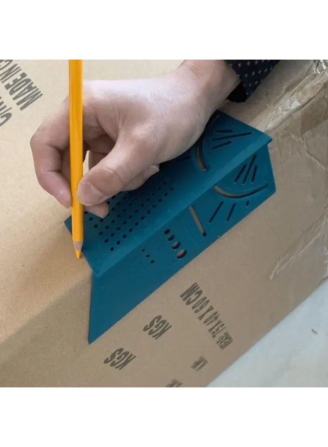 Blue 3D Mitre Angle Measuring Gauge Precision Woodworking Square Ruler - Image 4