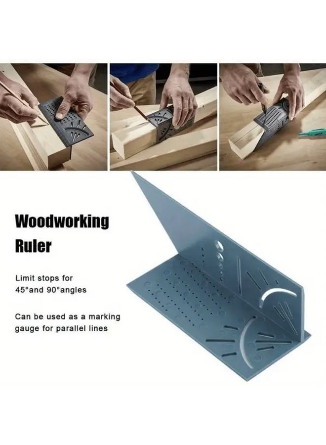 Blue 3D Mitre Angle Measuring Gauge Precision Woodworking Square Ruler - Image 5