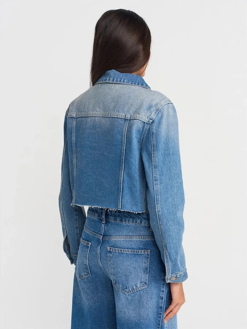 ديلفين Dilvin Women’s Cropped Denim Jacket