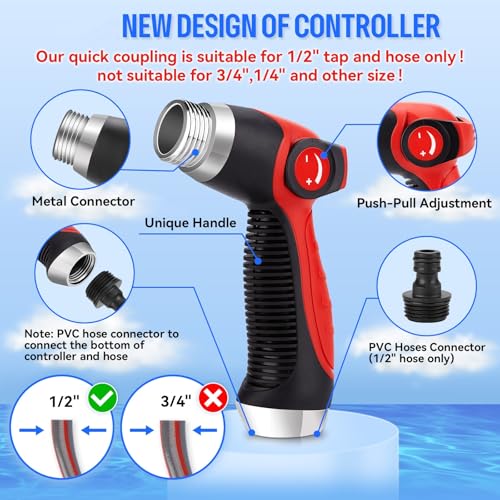 Mypin Car Wash Foam Gun/Hose Sprayer, 16 IN 1 Cannon, Adjustable with 2.5-6 Ratio Dial Foam Blaster, 1L Bottle, Nozzles, Mitten, 1/2” Quick Connector for Garden Hose, for Car/Garden Cleaning - Image 2