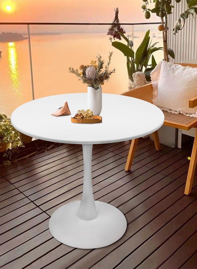 Taimi Style Dining Table is Perfect for a Home Dining Room or café. It has a Round top and Seats up to Four People White 80x80x73Cm - Image 3