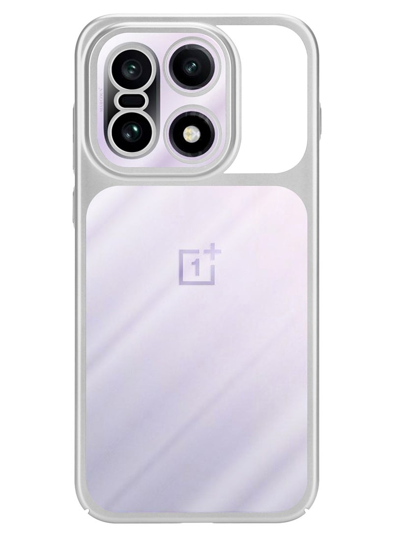 CATANES Electroplated PC Case for OnePlus 15 - Raised Camera Guard and Shock-Absorbing Edges with 3D Screen Protector - Clear - Side Silver - Image 5