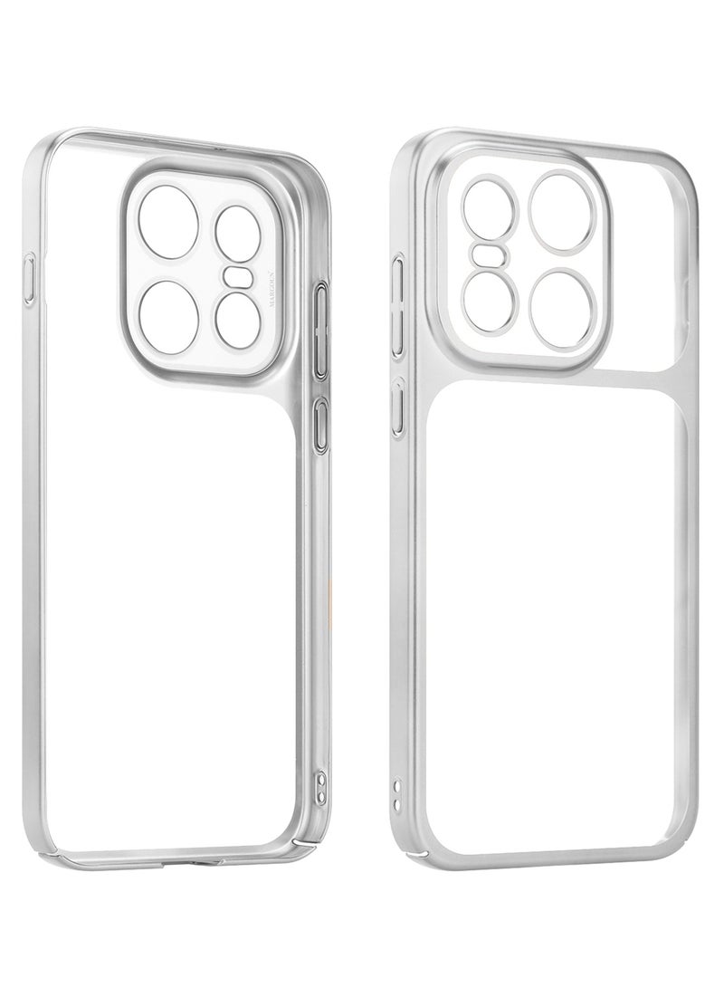 CATANES Electroplated PC Case for OnePlus 15 - Raised Camera Guard and Shock-Absorbing Edges with 3D Screen Protector - Clear - Side Silver - Image 3