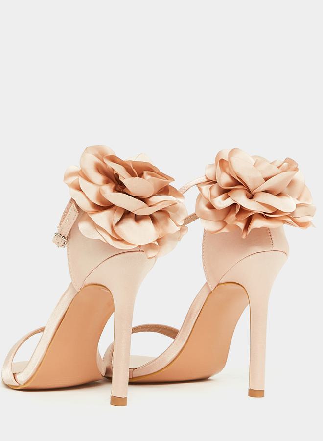 Styli Floral Corsage Ankle Strap Stiletto Heel Sandal  - Image 4