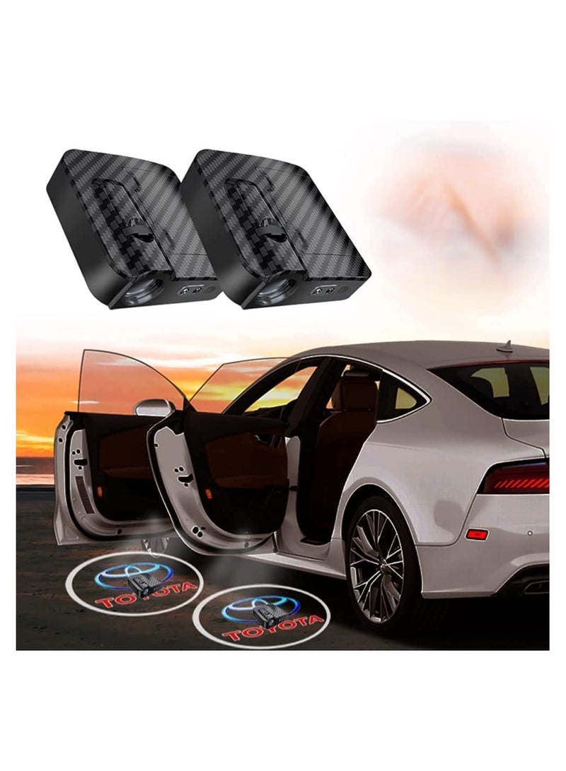 إسكدنيا مجموعة من مشغلات شعارات إضاءة أبواب السيارة اللاسلكية، تحتوي على اثنين من مشغلات شعارات إضاءة أبواب السيارة بسطح من الألياف الكربونية ومدعومة بالبطارية. تستخدم لتوفير إضاءة مجاملة للأبواب وعرض شعارات - Image 1