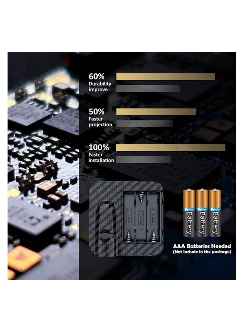 إسكدنيا مجموعة من مشغلات شعارات إضاءة أبواب السيارة اللاسلكية، تحتوي على اثنين من مشغلات شعارات إضاءة أبواب السيارة بسطح من الألياف الكربونية ومدعومة بالبطارية. تستخدم لتوفير إضاءة مجاملة للأبواب وعرض شعارات - Image 5