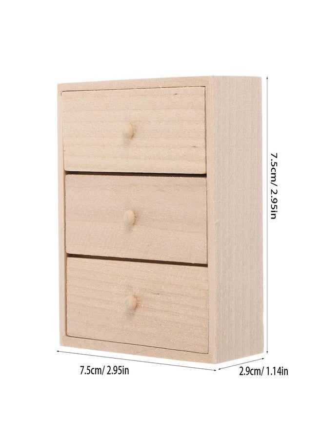 ifundom Mini Doll House Bookcase Playset Accessories - Miniature Wood Bookshelf & Cabinet Living Room Unit - Image 2