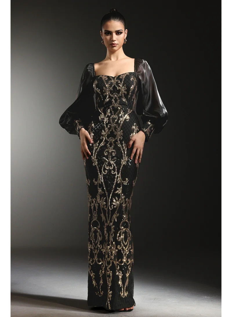 Bella Barnett Naleza Long Sleeves Sequin Maxi Dress