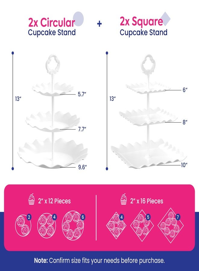 Riccle 10Pcs Dessert Table Display Set, 3 Tiered Cupcake Stand, Cupcake Holder & Cake Stands, Dessert Display Serving Trays for Party, Bridal Shower, Baby Shower, Tea Party, and Birthdays - Image 4