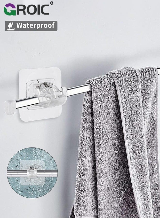 GROIC 10PCS Self Adhesive Curtain Rod Holder,Adjustable Rod Bracket,Self Adhesive Curtain Hook,No Drill and Nail Free Rods Hanger Wall Mount Hooks,Hangers for Curtain  - Image 5