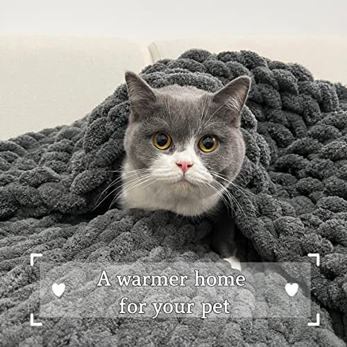 Maetoow Tighter Version Chenille Chunky Knit Blanket Throw （50×60 Inch）, Handmade Warm & Cozy Blanket Couch, Bed, Home Decor, Soft Fleece Banket, Boho Thick Blankets and Giant Yarn Throws，Dark Grey - Image 5
