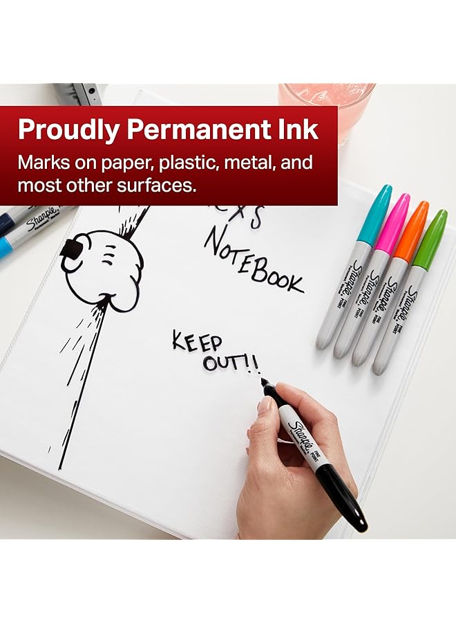 Sharpie Permanent Markers Fine Point Black 24 Count - Image 4
