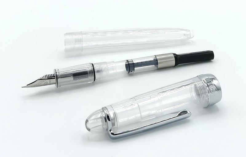 Goldleaf Jinhao 992 Transparent White Extra Fine Nib Fountain Pen With Converter - Image 2