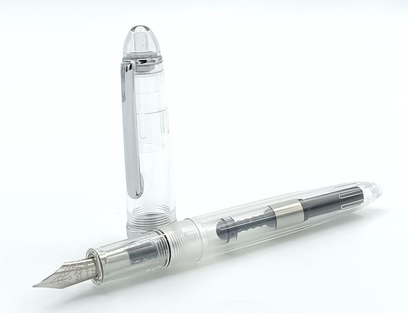 Goldleaf Jinhao 992 Transparent White Extra Fine Nib Fountain Pen With Converter - Image 1