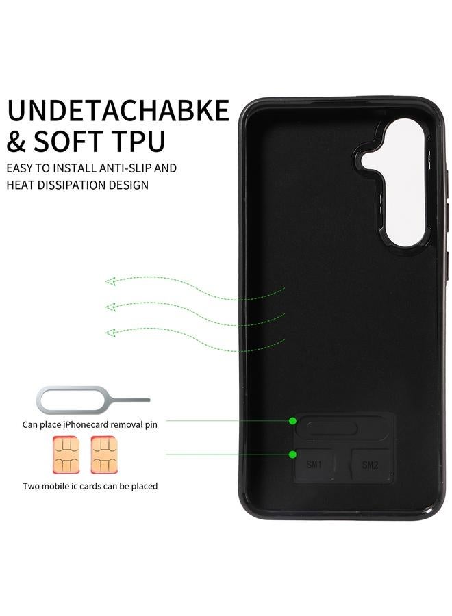 اس-توب جراب لهاتف Samsung Galaxy S24+ 5G من جلد العجل مع حامل حلقي وفتحة للبطاقات - Image 3