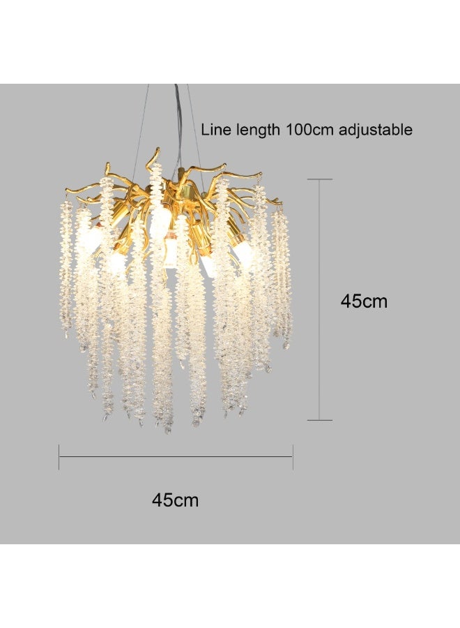 هامر نجف مودرن العرض450 ذهبي مع شفاف E14*6L مقاس 450 ملم - Image 2