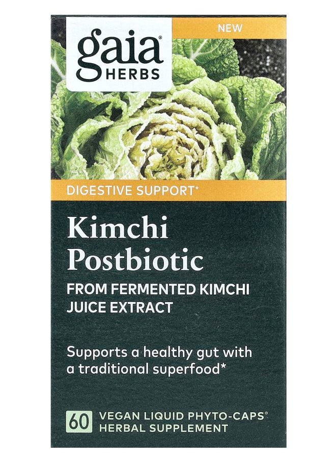 Gaia Herbs Kimchi Postbiotic 60 Vegan Liquid Phyto-Caps 