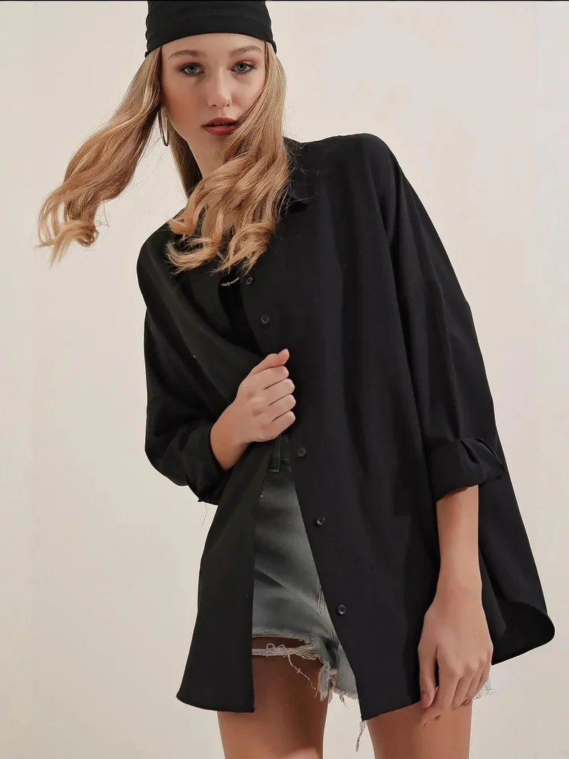 BIG DART BDART Oversized Long Sleeve Button-Up Shirt