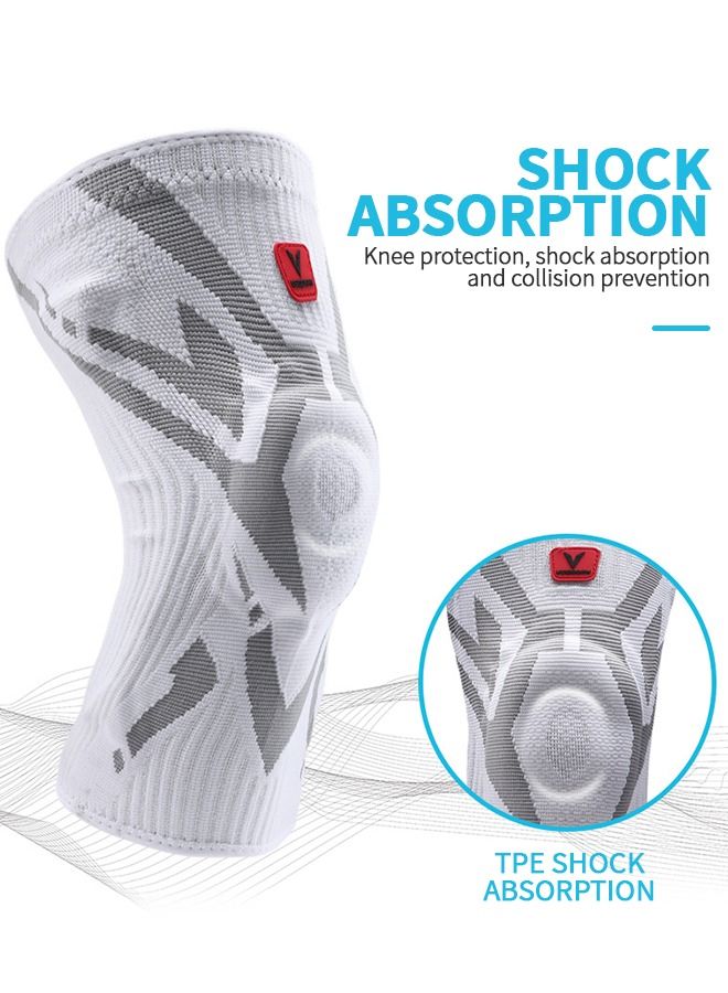 GROIC Professional Knee Brace, Knee Braces for Knee Pain, Compression Knee Sleeve with Patella Gel Pad & Side Stabilizers for Pain Relief, Running, Workout, Arthritis, Joint Recovery - Image 2