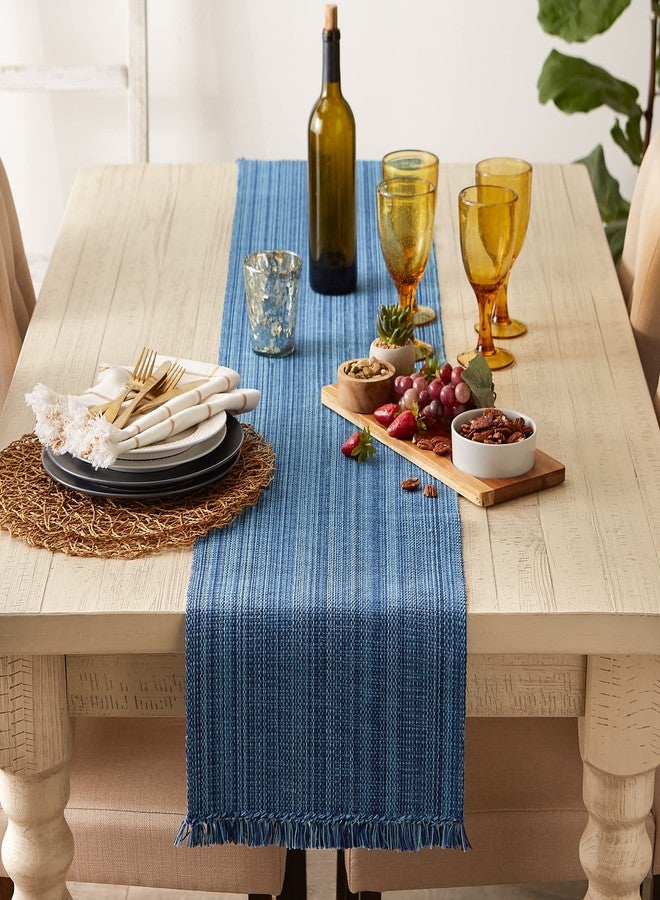 DII Variegated Tabletop Collection, Table Runner, 13x72, Nautical Blue - Image 3
