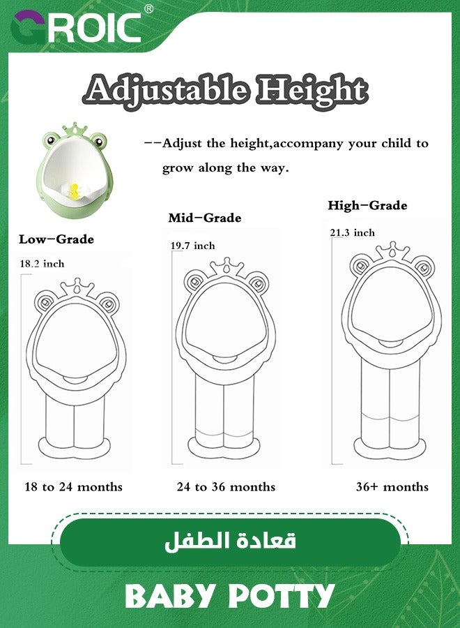 GROIC Frog Pee Training,Potty Training Urinal for Boys Kids,Standing Urinal Wall-Mounted Toilet with Funny Aiming Target - Image 2