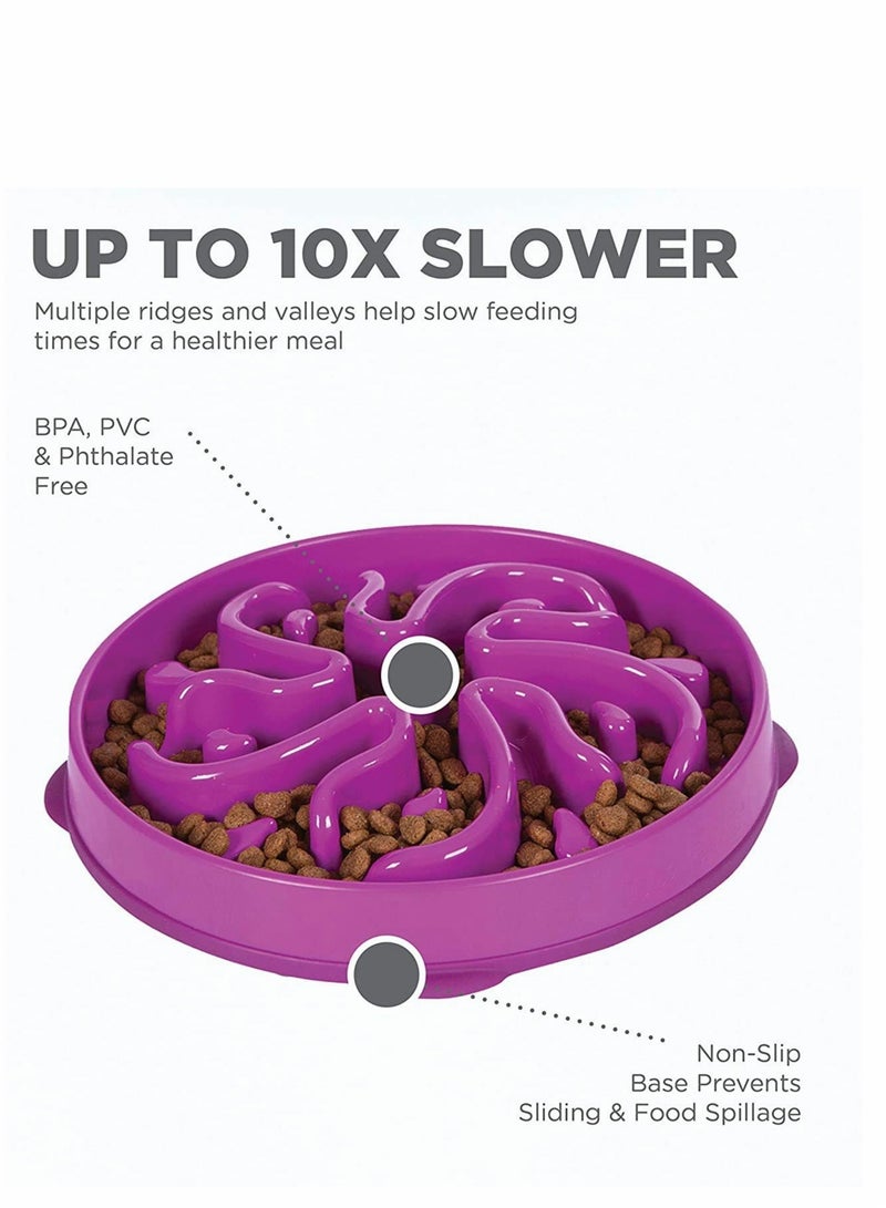 Barakah Slow Feeder Fun Feeder Dog Bowl Without Suffocation Slow Feeder Expansion Stop Dog Food Water Bowl With Interesting Pattern (Purple) - Image 4