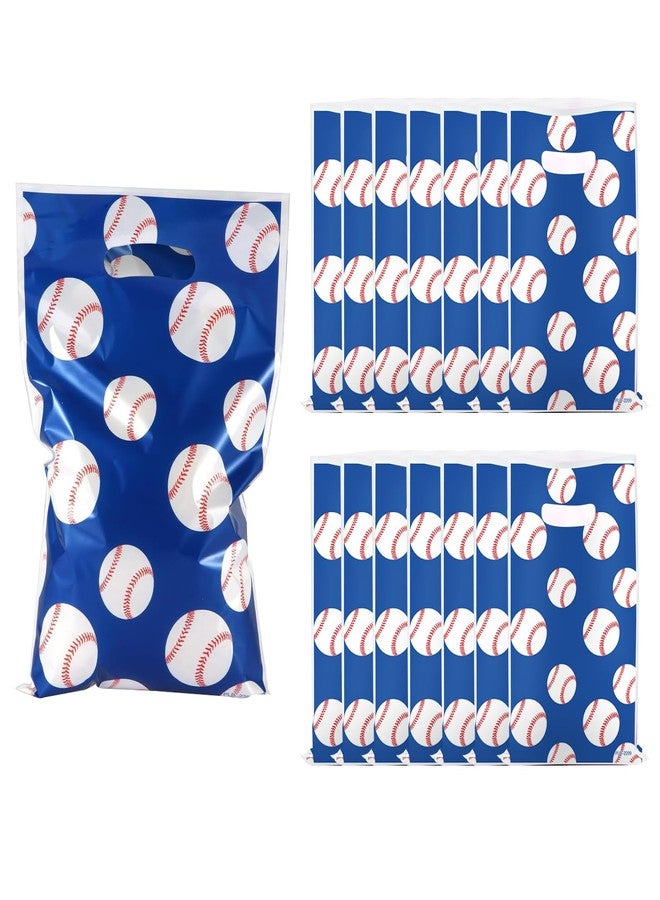 Hazyore 50 Baseball Gift Bags, Baseball Themed Party Snack Bags, Baseball Style Sports Party Bags, Holiday Birthday Decorations, Blue Casual Paper Bags - Image 1
