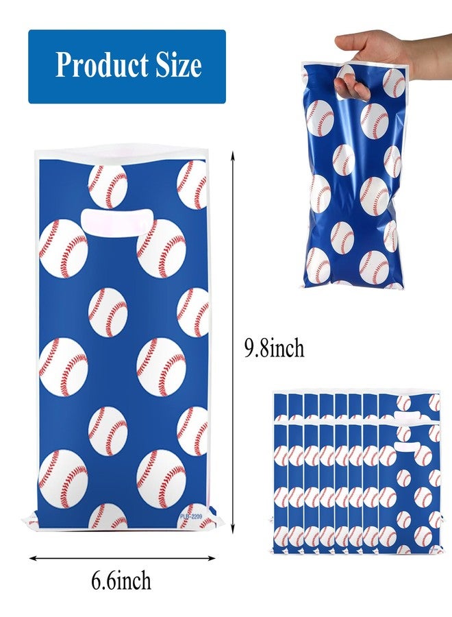 Hazyore 50 Baseball Gift Bags, Baseball Themed Party Snack Bags, Baseball Style Sports Party Bags, Holiday Birthday Decorations, Blue Casual Paper Bags - Image 2