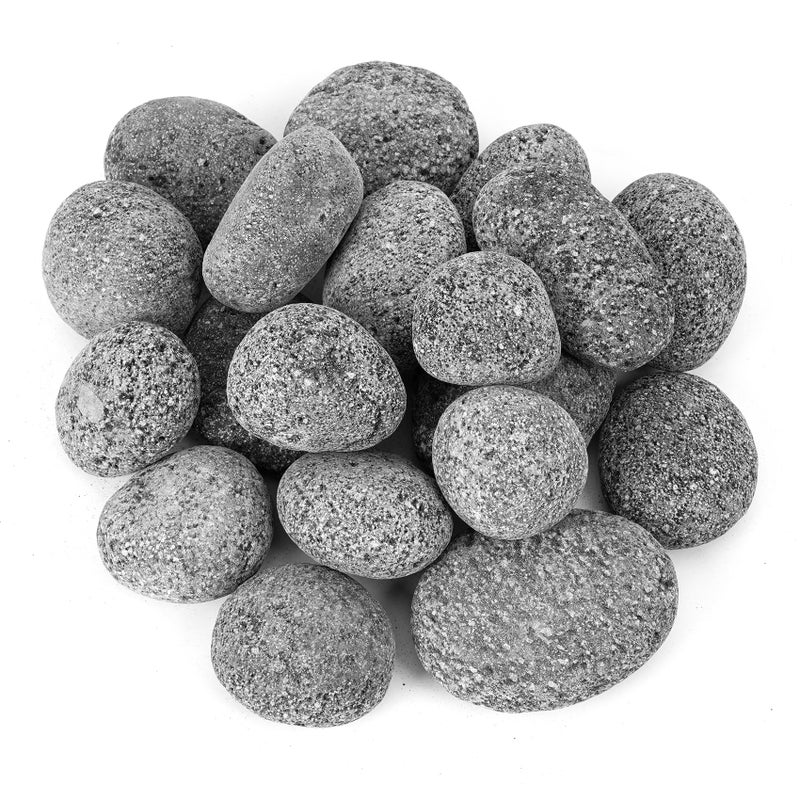 Skyflame Black Natural Tumbled Stones Round Lava Rock Pebbles for Indoor Outdoor Gas Fire Pit Fireplaces Garden Landscaping Decoration Cultivation of Potted Plants 10 Pounds 23 Inch Size