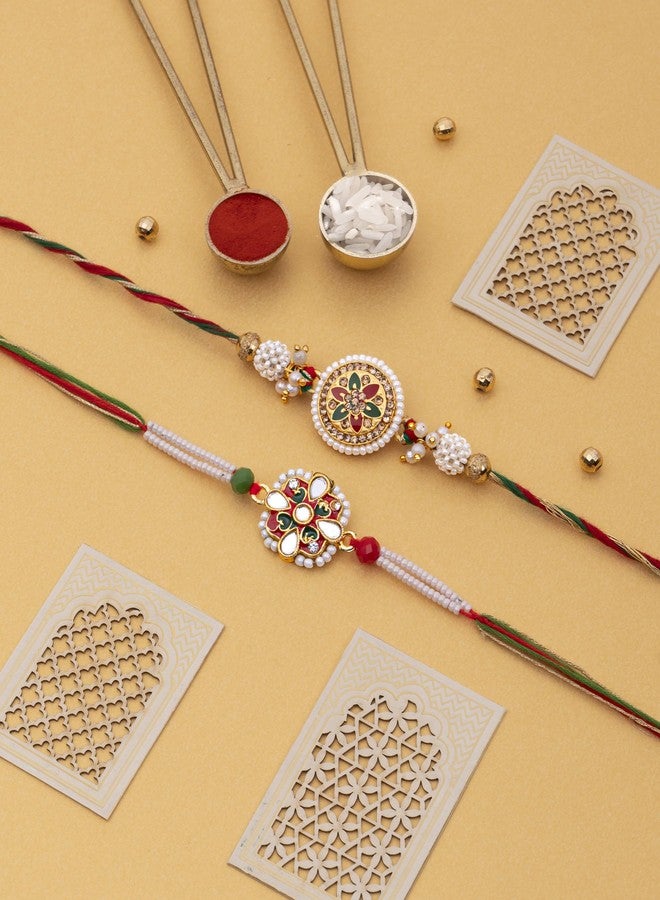 DORE Rakhi For Bhaiya Rakhi For Brother Rakhi For Brother Set Of 2 Rakhi For Brother Pack Of 2 Rakhi Combo Set Of 2 Bhaiya Rakhi Rajputana Couture Rakhi Set Of 2 For Men - Image 3