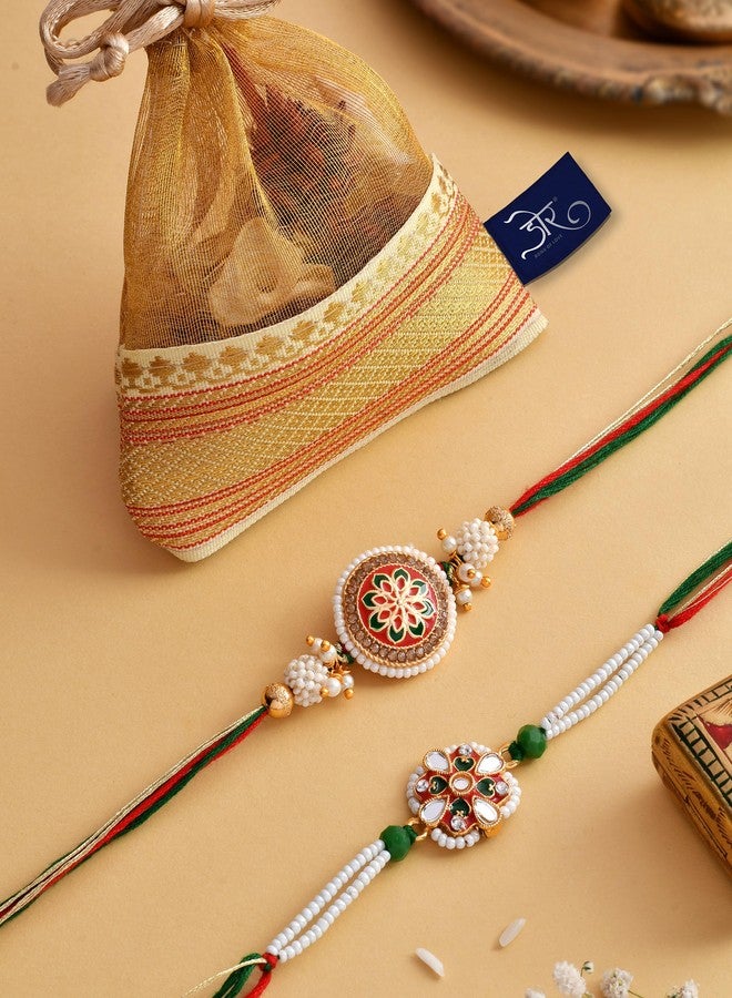 DORE Rakhi For Bhaiya Rakhi For Brother Rakhi For Brother Set Of 2 Rakhi For Brother Pack Of 2 Rakhi Combo Set Of 2 Bhaiya Rakhi Rajputana Couture Rakhi Set Of 2 For Men - Image 4