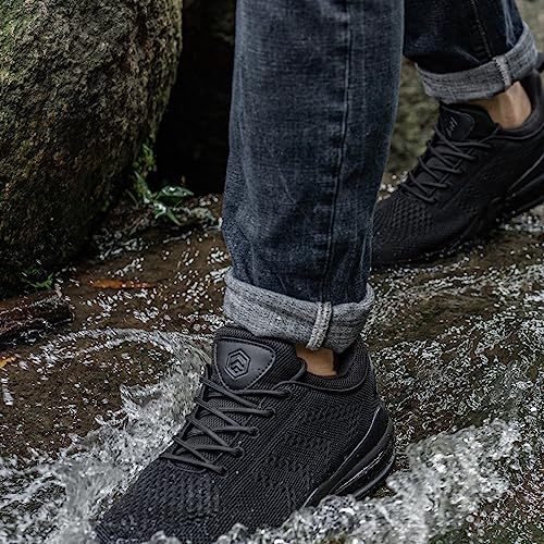 LARNMERN Men Non Slip Work Sneakers Water Resistant Food Service Zapatos Trabajo Antideslizantes Walking Shoes Waterproof Shoes Slipon Black 75 - Image 3