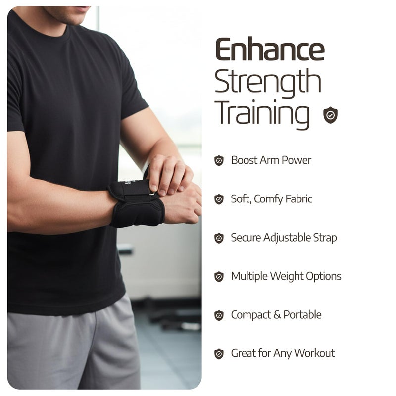 LoGest Wrist Weight with Thumb Loops & Hook-and-Loop Closures - 1lb, 2lbs, 2.5lbs, 3lbs - Sold in Pairs - Comfortable & Secure Neoprene Wrist Weights for Walking, Running, Cardio, Physical Therapy (2LB Pair Black) - Image 5