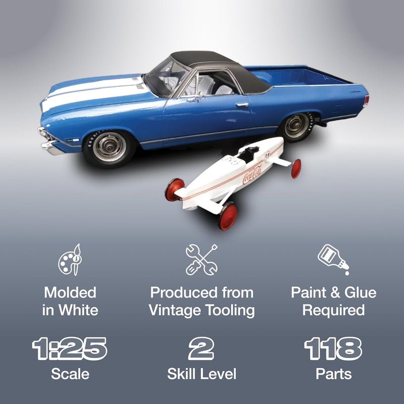 AMT1362 CocaCola 1968 Chevy El Camino SS 125 Model Kit - Image 2