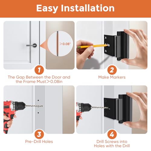 Jkrycyf 2 Pack Home Security Door Reinforcement Lock, Door Locks for Kids Safety Withstand 800 lbs, Child Proof Door Lock, Upgrade Door Locks for Front Door to Prevent Unauthorized Entry - Image 3
