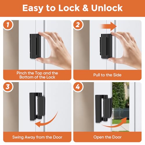 Jkrycyf 2 Pack Home Security Door Reinforcement Lock, Door Locks for Kids Safety Withstand 800 lbs, Child Proof Door Lock, Upgrade Door Locks for Front Door to Prevent Unauthorized Entry - Image 4