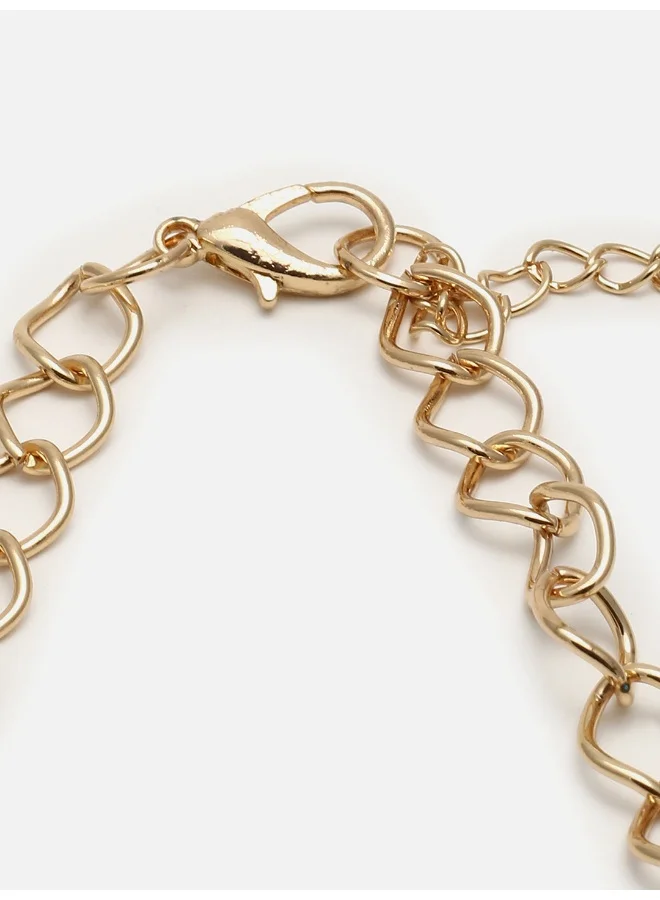 سوهي قلادة من اللؤلؤ المطلي بالذهب