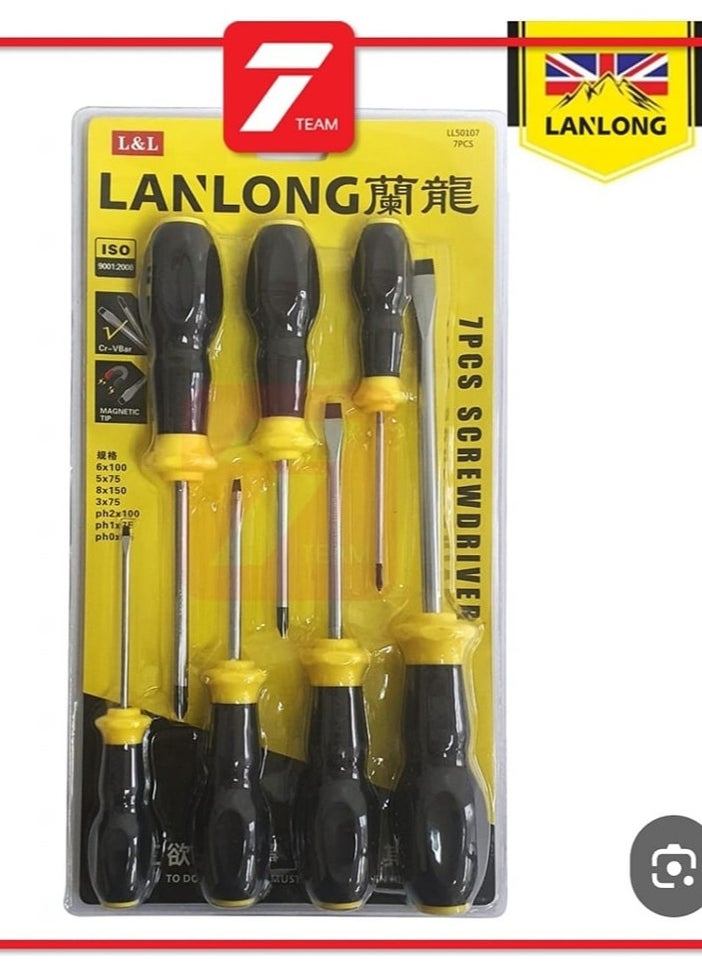 LANLONG 7-Piece Heavy Duty Screwdriver Set 