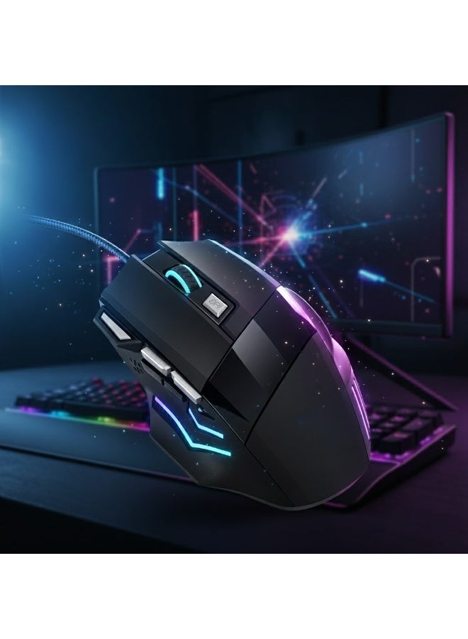 JEDEL GM611 Wired Gaming Mouse with Multi-Color LED Lighting, Up to 3200 DPI Resolution, and 7 Programmable Buttons - Image 5