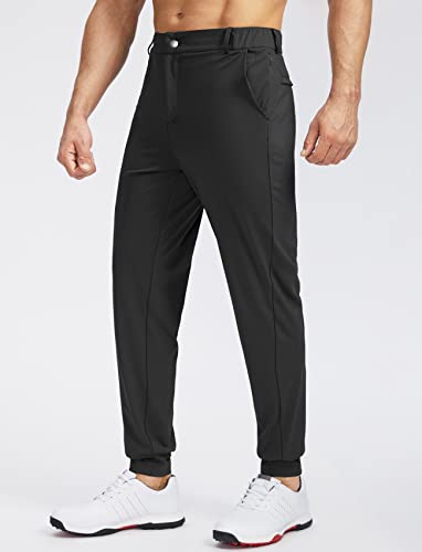 Soothfeel Men's Golf Joggers Pants with 5 Pockets Slim Fit Stretch Sweatpants Running Travel Dress Work Pants for Men(Black, XS - Image 2
