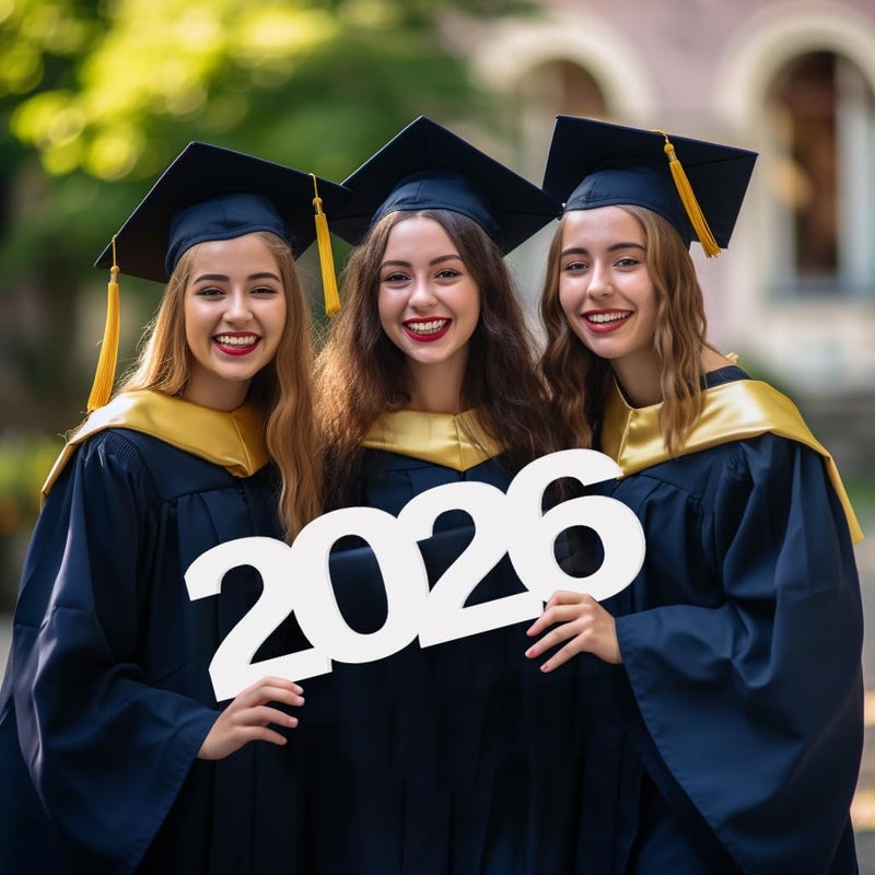 ONANNA زينة تخرج كبيرة 2026، لافتات تخرج 2026، أدوات تصوير للسنوات النهائية، مركزات طاولة لتزيين الطاولة، رقم 2026 لافتة لزينة حفلات التخرج، زينة زفاف رأس السنة الجديدة 2026 - بيضاء 15.6" - Image 2
