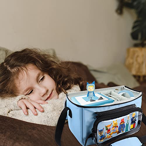 Annmore Carrying Case for Tonies Figures and Toniebox, Travel Bag with Removeable Clear Pocket for Tonies Characters, Blue - Image 5